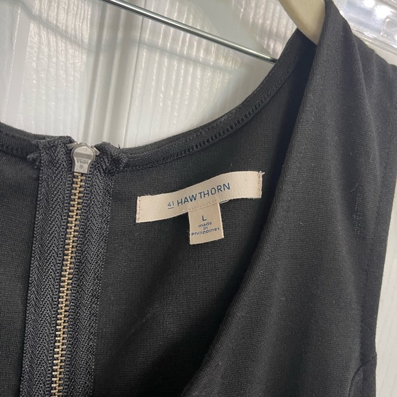 41 Hawthorne Stitch Fix A Line Shift Dress Career Color Block Black White Sz L - Picture 3 of 5